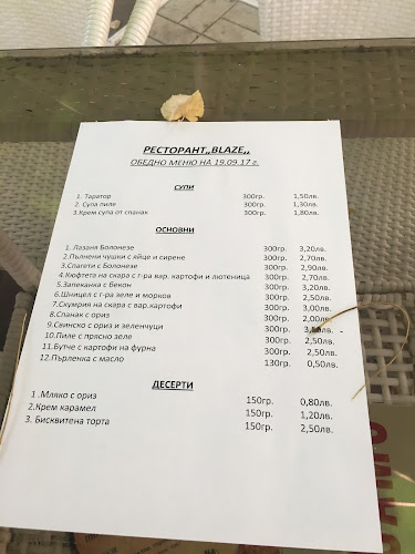 Opinii despre Ресторант BLAZE în Нова Загора - Гастрономия и хотелиерство